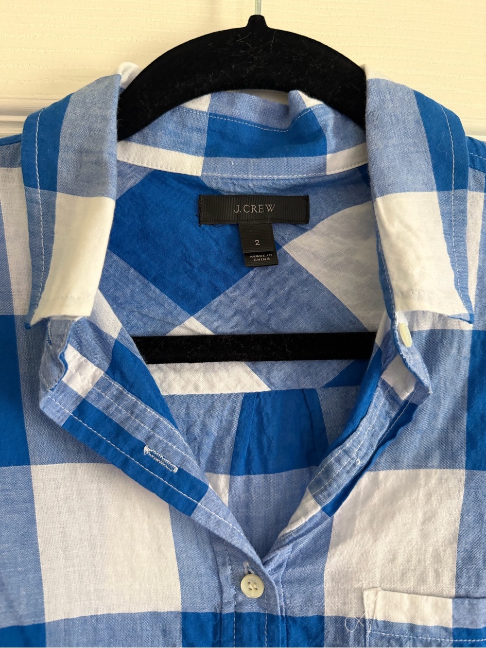 J. Crew Blue Buffalo Check Shirt 2 - Picture 3 of 4